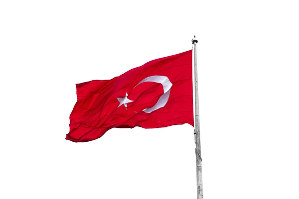 白地に隔離されたトルコ国旗 — ストック写真