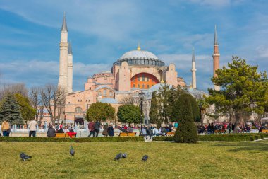 Hagia Sophia (Ayasofya). Beautiful Hagia Sophia view in Istanbul, Turkey. clipart
