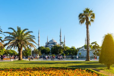İstanbul, Türkiye 'deki Mavi Cami (Sultanahmet Camii).