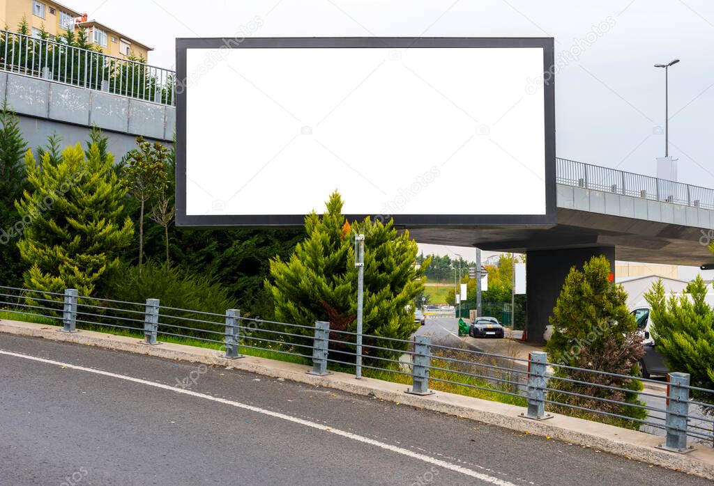 Large blank billboard for outdoor advertising.