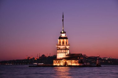İstanbul, Türkiye 'deki Bakire Kulesi (KIZ KULESI - USKUDAR)