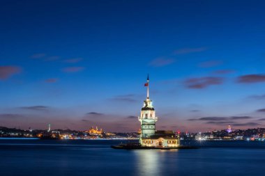 İstanbul, Türkiye 'deki Bakireler Kulesi (KIZ KULESI - USKUDAR)