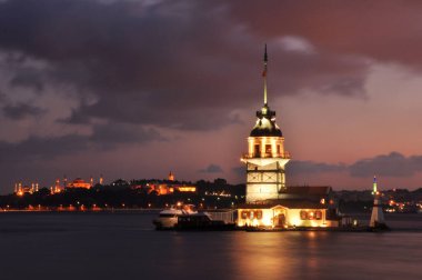 İstanbul, Türkiye 'deki Bakire Kulesi (KIZ KULESI - USKUDAR)