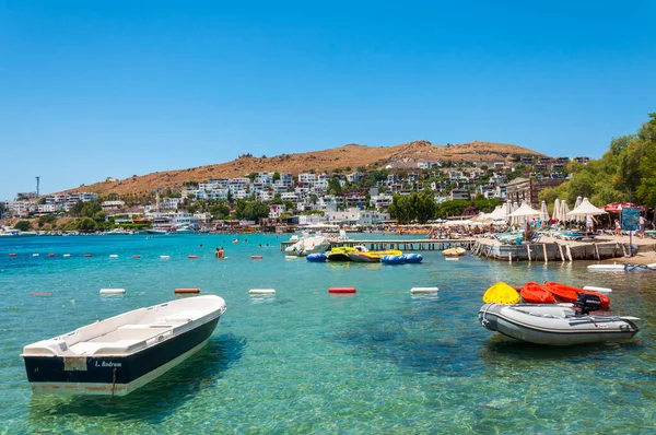 AKYARLAR - BODRUM, MUGLA, TURKEY - 5 Temmuz 2018: Akyarlar Bodrum 'da sahil köyüdür. Mugla, Türkiye.