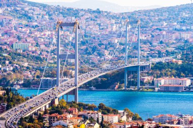 İstanbul Boğazı Köprüsü. 15 Temmuz Şehitler Köprüsü. İstanbul, Türkiye.