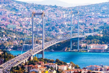 Istanbul Bosphorus Bridge. 15th July Martyrs Bridge. Istanbul, Turkey. clipart