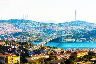 İstanbul Boğazı Köprüsü. 15 Temmuz Şehitler Köprüsü. İstanbul, Türkiye.