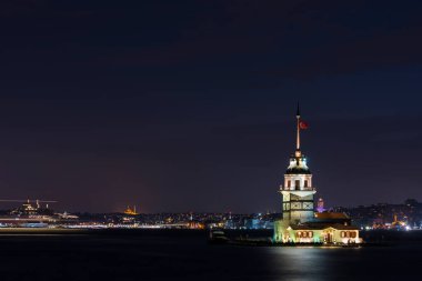 İstanbul, Türkiye 'deki Bakireler Kulesi (KIZ KULESI - USKUDAR)
