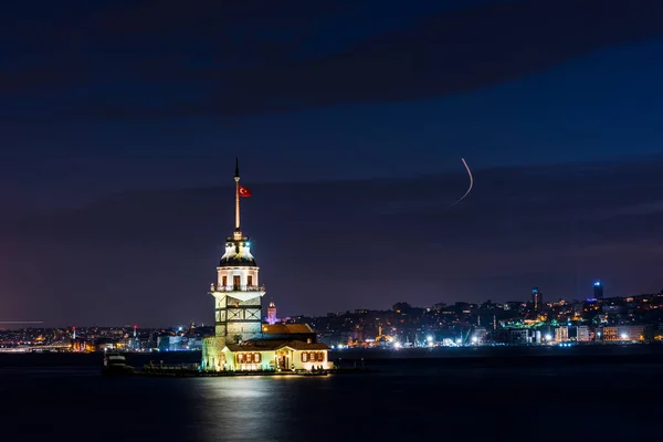 Torre Das Donzelas Istanbul Turquia Kiz Kulesi Uskudar — Fotografia de Stock