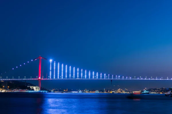 Juillet Pont Des Martyrs Turc Temmuz Sehitler Koprusu Istanbul Turquie — Photo