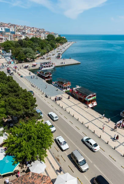 SINOP, TURKEY - JUNE 16, 2018: Sinop City, Turkey. The northernmost city of Turkey; Sinop. Sinop Province is a province of Turkey, along the Black Sea. — Stock Image Sinop Turkey June 2018 Sinop City Turkey Northernmost City Turkey Stock Picture