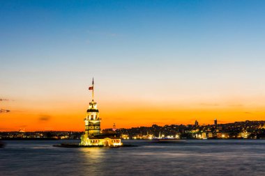 İstanbul, Türkiye 'deki Bakire Kulesi (KIZ KULESI - USKUDAR)