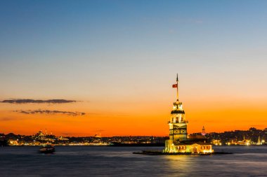 İstanbul, Türkiye 'deki Bakire Kulesi (KIZ KULESI - USKUDAR)