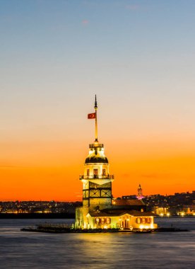 İstanbul, Türkiye 'deki Bakire Kulesi (KIZ KULESI - USKUDAR)