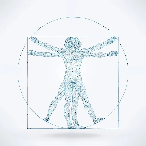 Der Viturvian Man Wire Concept — Stockvektor