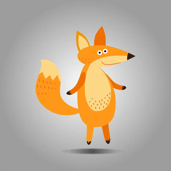 Cartoon fox in modern simple flat style — Stock Vector
