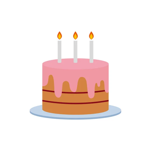 用白色背景上的蜡烛来说明蛋糕矢量. 标志设计 图库矢量图片