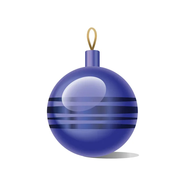 Kerstbal geïsoleerd op een witte achtergrond. Vectorillustratie — Stockvector