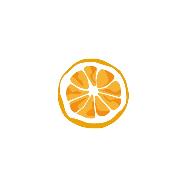 Orangefarbene Hälfte. Vektor-Illustration isoliert auf weißem Hintergrund. — Stockvektor