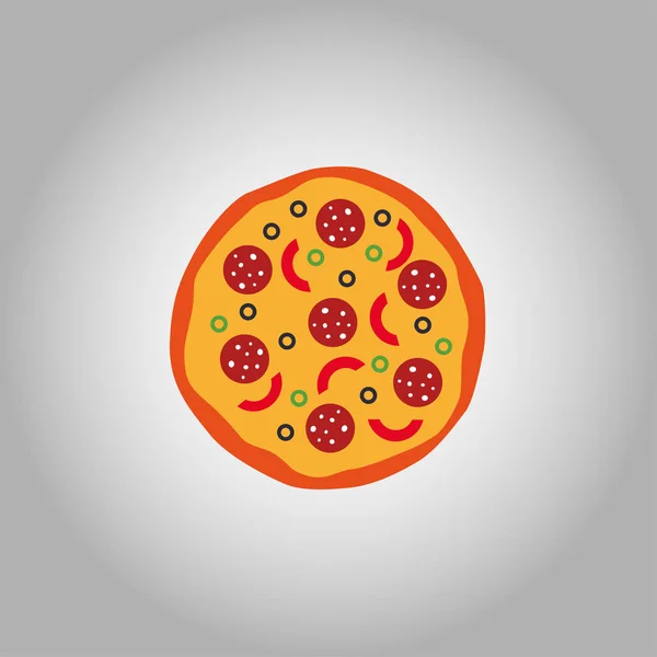 Vektorillustration av pizza isolera på vit bakgrund. — Stock vektor