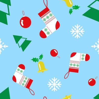 Noel elemanları ile renkli desen