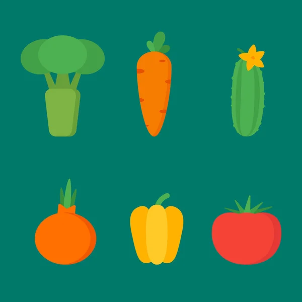 Gemüse Setzen Vektorobjekte Cliparts Vektorillustration — Stockvektor