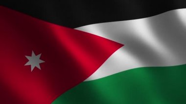 Jordan bayrak 3D sallayarak. Arka plan. Animasyon döngüsü. Hareketli grafikler