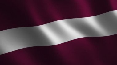 Letonya bayrak 3D sallayarak. Arka plan. Animasyon döngüsü. Hareketli grafikler