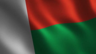 Madagaskar bayrak 3D sallayarak. Arka plan. Animasyon döngüsü. Hareketli grafikler