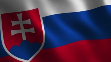 Slovakya bayrak 3D sallayarak. Arka plan. Animasyon döngüsü. Hareketli grafikler