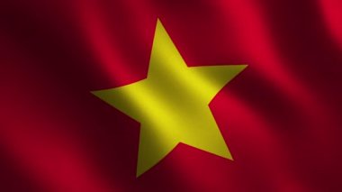 Vietnam bayrak 3D sallayarak. Arka plan. Animasyon döngüsü. Hareketli grafikler
