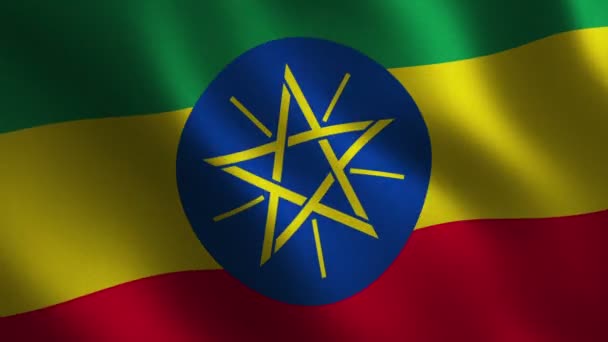 エチオピアの国旗 を振っています 抽象的な背景 アニメーションをループします モーション グラフィックス — ストック動画