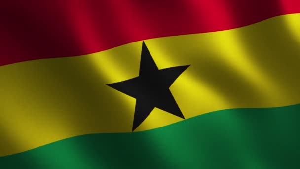 Bandiera Ghana Sventola Sfondo Astratto Animazione Loop Grafica Del Movimento — Video Stock