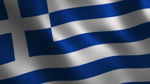 Прапор Греції Розмахуючи Абстрактним Фоном Циклічне Повторення Анімації Рух Графіка — стокове відео