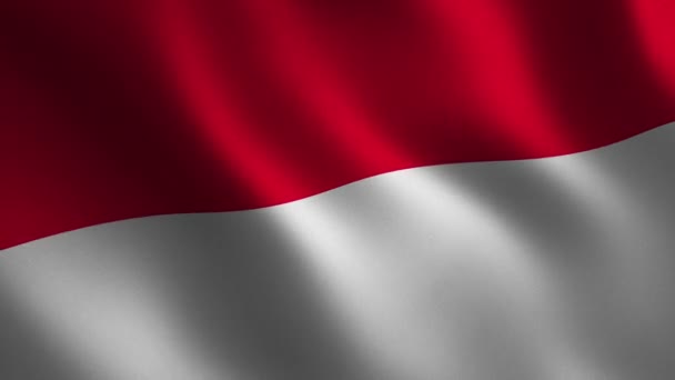 Drapeau indonésien agitant la 3d. Contexte abstrait. Animation en boucle. Graphiques de mouvement 