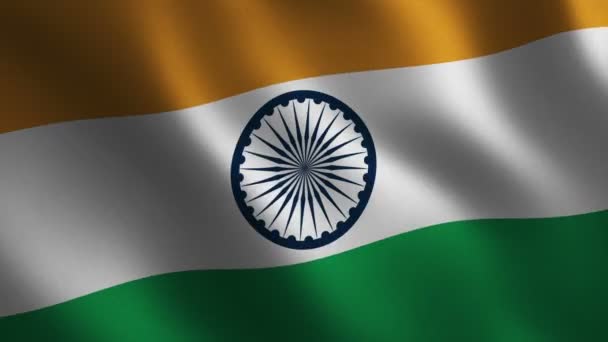 Indien Flagga Vajande Abstrakt Bakgrund Loop Animation Rörlig Grafik — Stockvideo