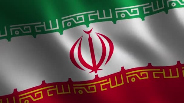 Флаг Ирана Размахивает Абстрактный Фон Цикл Анимации Графика Движения — стоковое видео