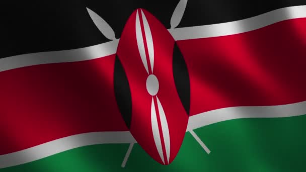 Kenya Flag Waving Abstract Background Loop Animation Motion Graphics — Stock Video