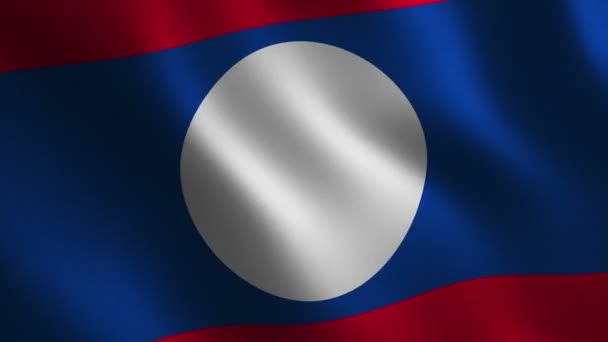 Laos Vlag Zwaaien Abstracte Achtergrond Loop Animatie Bewegende Beelden — Stockvideo
