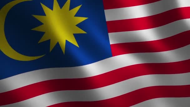 马来西亚国旗挥舞3D 抽象背景 循环动画 运动图形 — 图库视频影像
