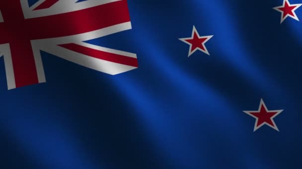 New Zealand Flag Waving Abstract Background Loop Animation Motion Graphics — Stock Video