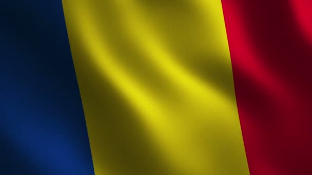 Romania Bandiera Sventola Sfondo Astratto Animazione Loop Grafica Del Movimento — Video Stock