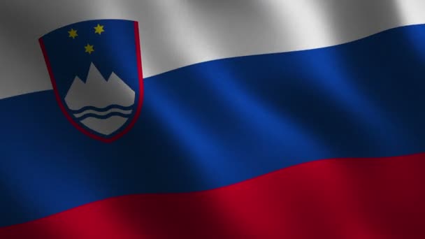 Bandeira Eslovena Acenando Fundo Abstrato Animação Loop Gráficos Movimento — Vídeo de Stock