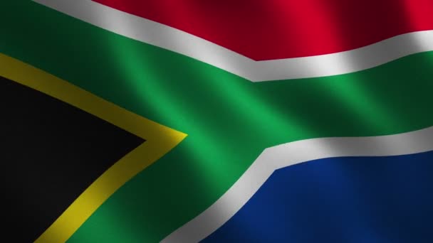 Bandeira República Sul Africana Acenando Fundo Abstrato Animação Loop Gráficos — Vídeo de Stock