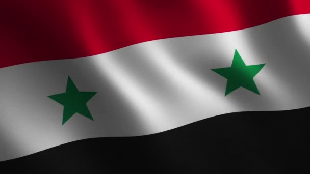 Συρία Σημαία Κυματίζει Αφηρημένα Φόντο Βρόχο Κινούμενα Σχέδια Κινούμενα Γραφικά — Αρχείο Βίντεο
