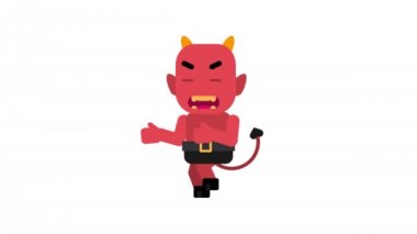 Daemon kurbanını takip kızgın. Cadılar Bayramı karakter. Alfa kanalı. Animasyon döngüsü. Hareketli grafikler.