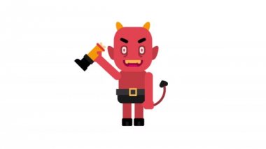 El dans daemon ve dalgalar. Cadılar Bayramı karakter. Alfa kanalı. Animasyon döngüsü. Hareketli grafikler.