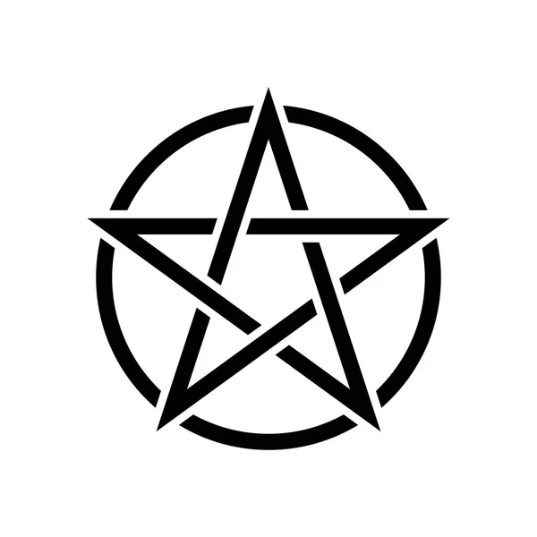 Pentacle Magiska Tecken Vit Bakgrund Svart Bakgrund Vektorillustration — Stock vektor