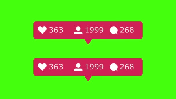Gente Gustan Los Posts Iconos Calificación Redes Sociales Fondo Verde — Vídeo de stock