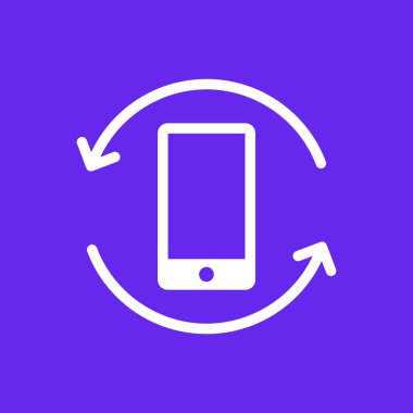 Cep telefonu döndürme simgesi. Vektör çizim
